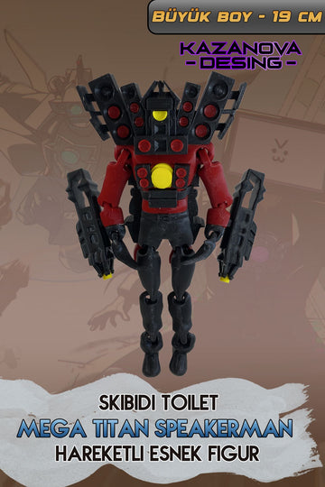 Skibidi Toilet - Mega Titan Speakerman Hareketli Esnek Figür (19 CM)