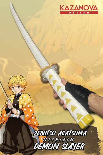 Zenitsu Agatsuma Demonslayer Anime Katlanabilir Katana (98 CM)
