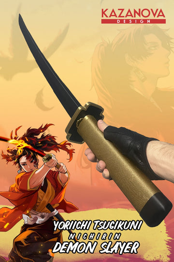 Yoriichi Tsugikuni Demonslayer Anime Katlanabilir Katana (98 CM)