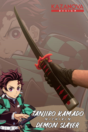Tanjiro Kamado Demonslayer Anime 2. Versiyon Katlanabilir Katana (98 CM) Gerçek Boy