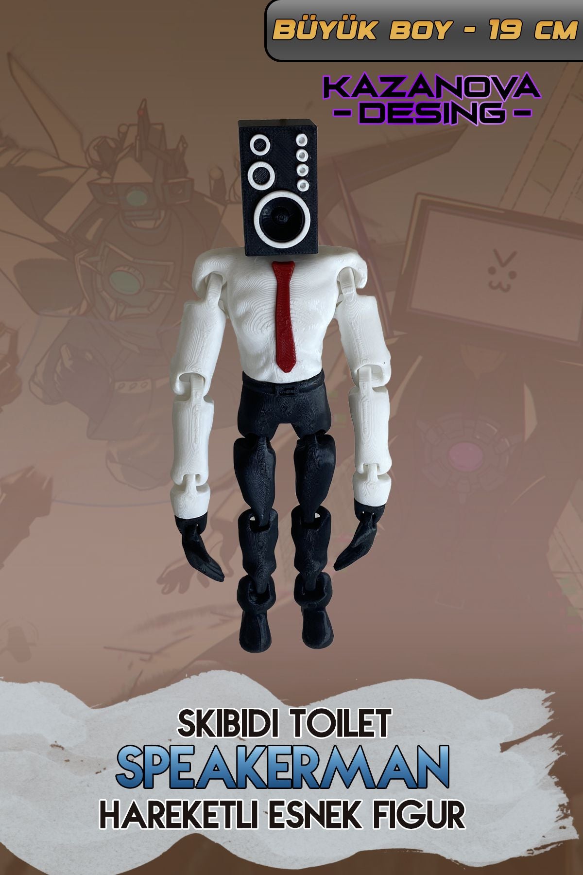 Skibidi Toilet - Speakerman Hareketli Esnek Figür (19 CM)