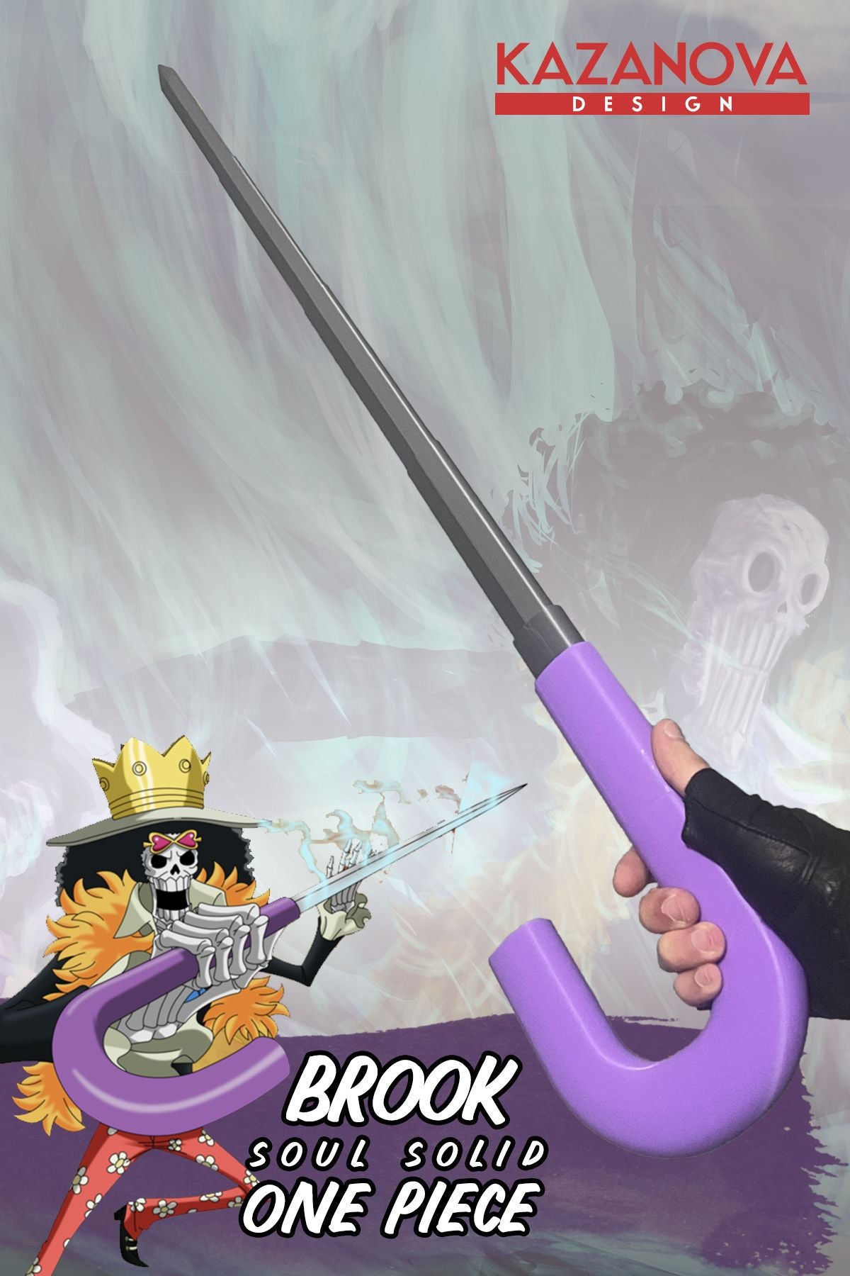 Brook Soul Solid One Piece Anime Katlanabilir Kılıç